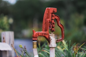 a close up of a red and white fire hydrant