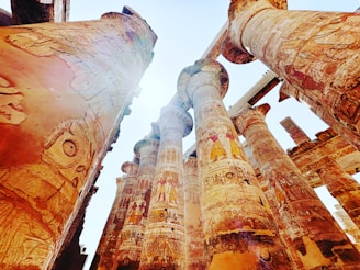 Ancient hieroglyphics carved into temple walls glowing in golden light.