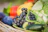 Close-up of a vibrant fruit basket from an online grocery order