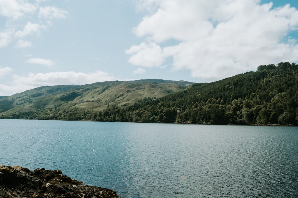 a large body of water surrounded by mountains