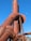 A series of large, rust-colored industrial pipes with flanges and bolts dominate the scene. The pipes are positioned against a clear blue sky, giving a sense of size and industrial functionality.