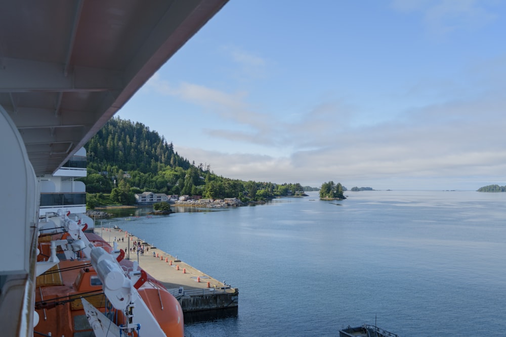 a large body of water with a boat in it