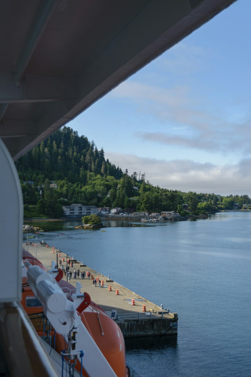 a view of a body of water from a cruise ship