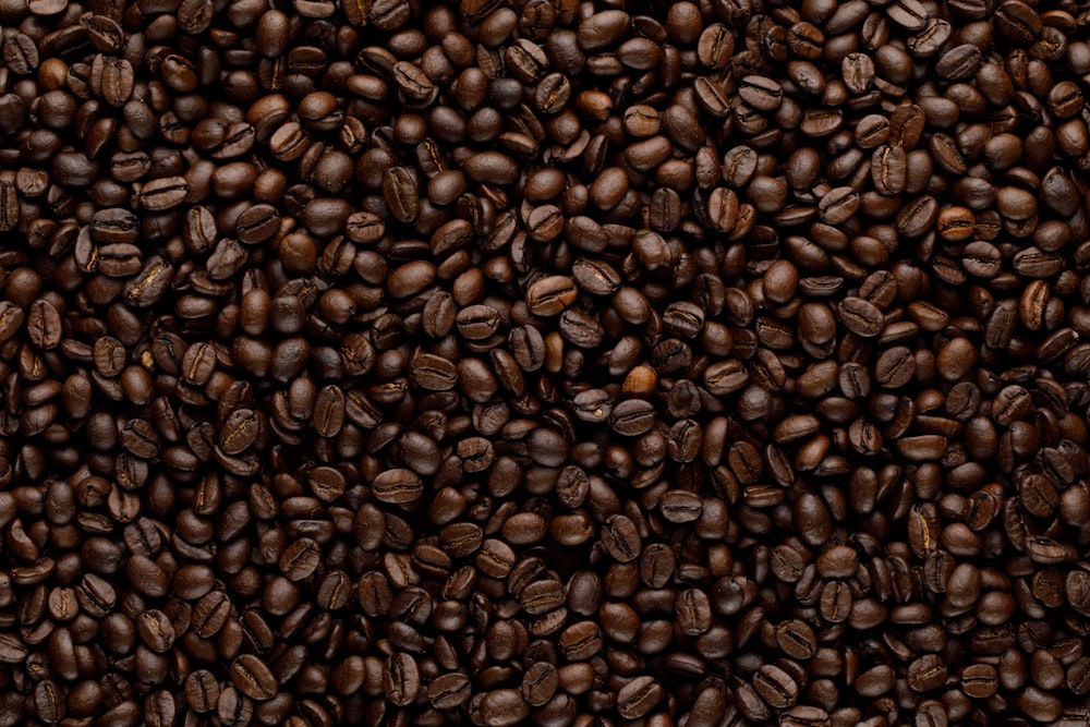 a pile of roasted coffee beans