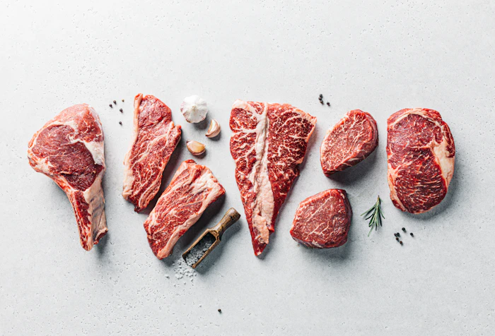Selection of raw meats