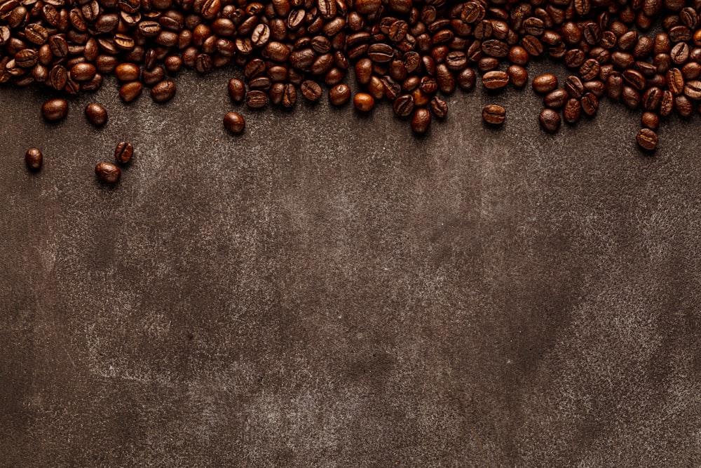 a bunch of coffee beans on a table