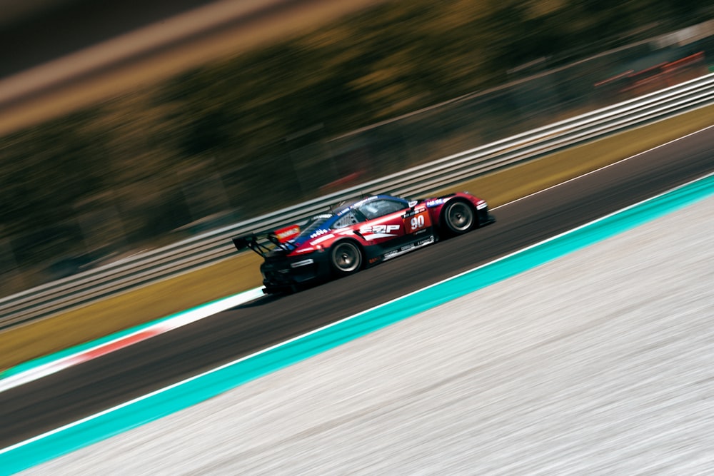 a racing car driving on a race track