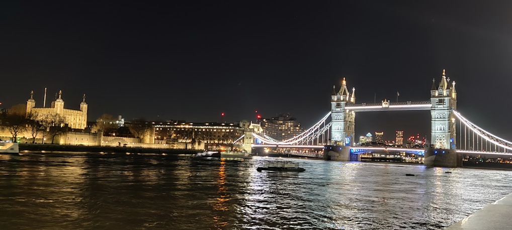 A vibrant evening view of the Chain Bridge lit up against the Budapest skyline.