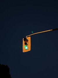 a traffic light with a green light on it
