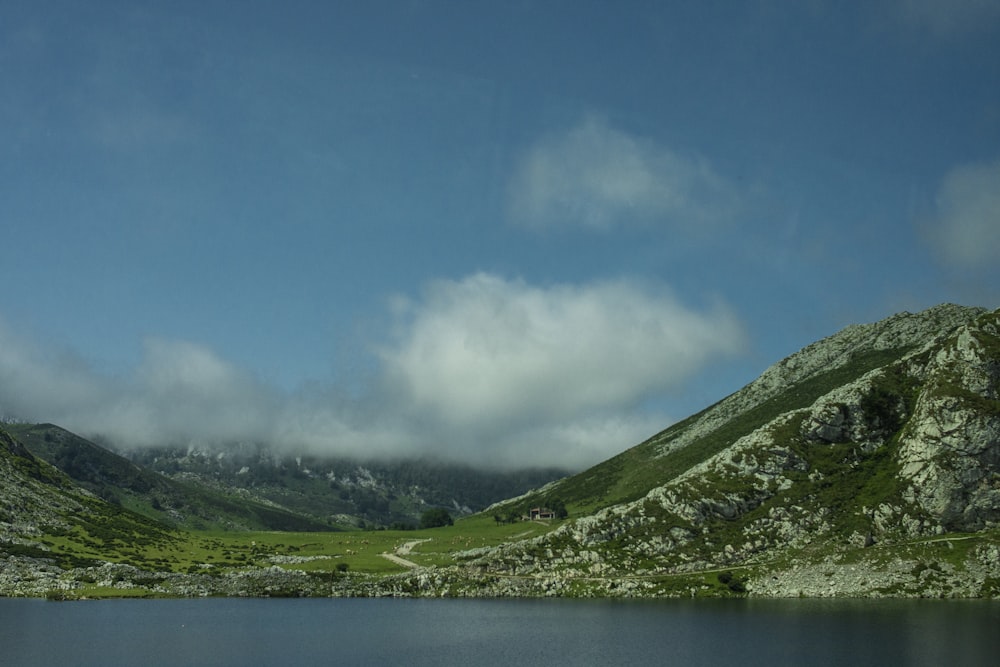 a large body of water surrounded by mountains