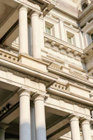 Close-up of a textured architectural detail in soft natural light.