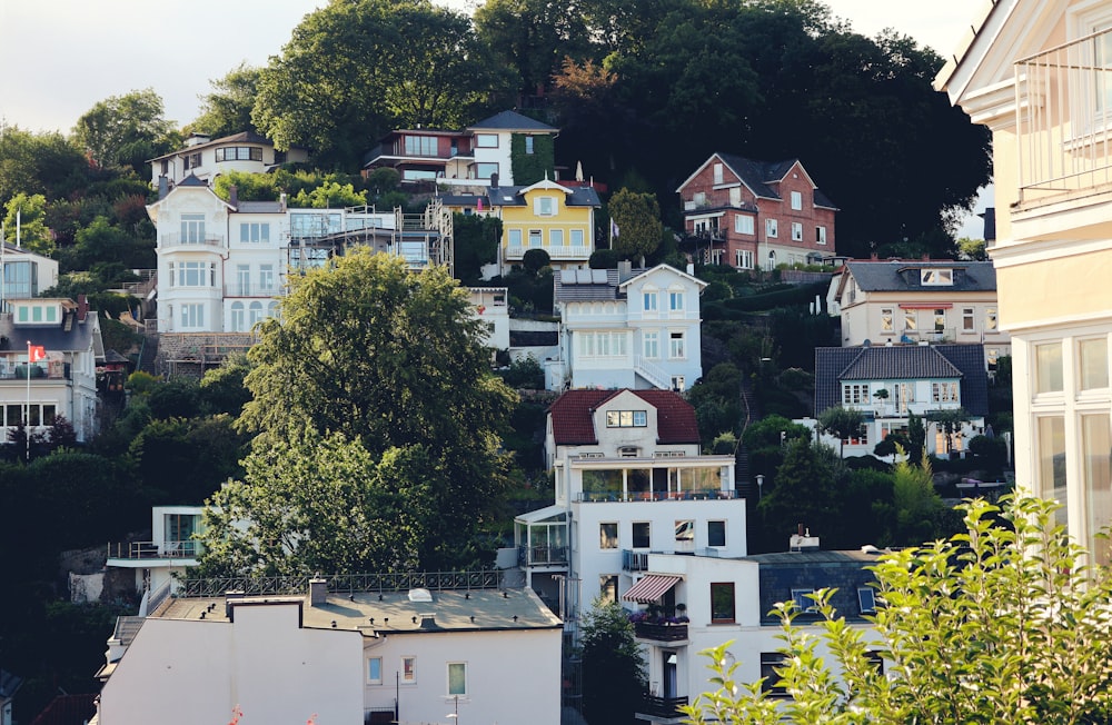 a hill with houses on top of it