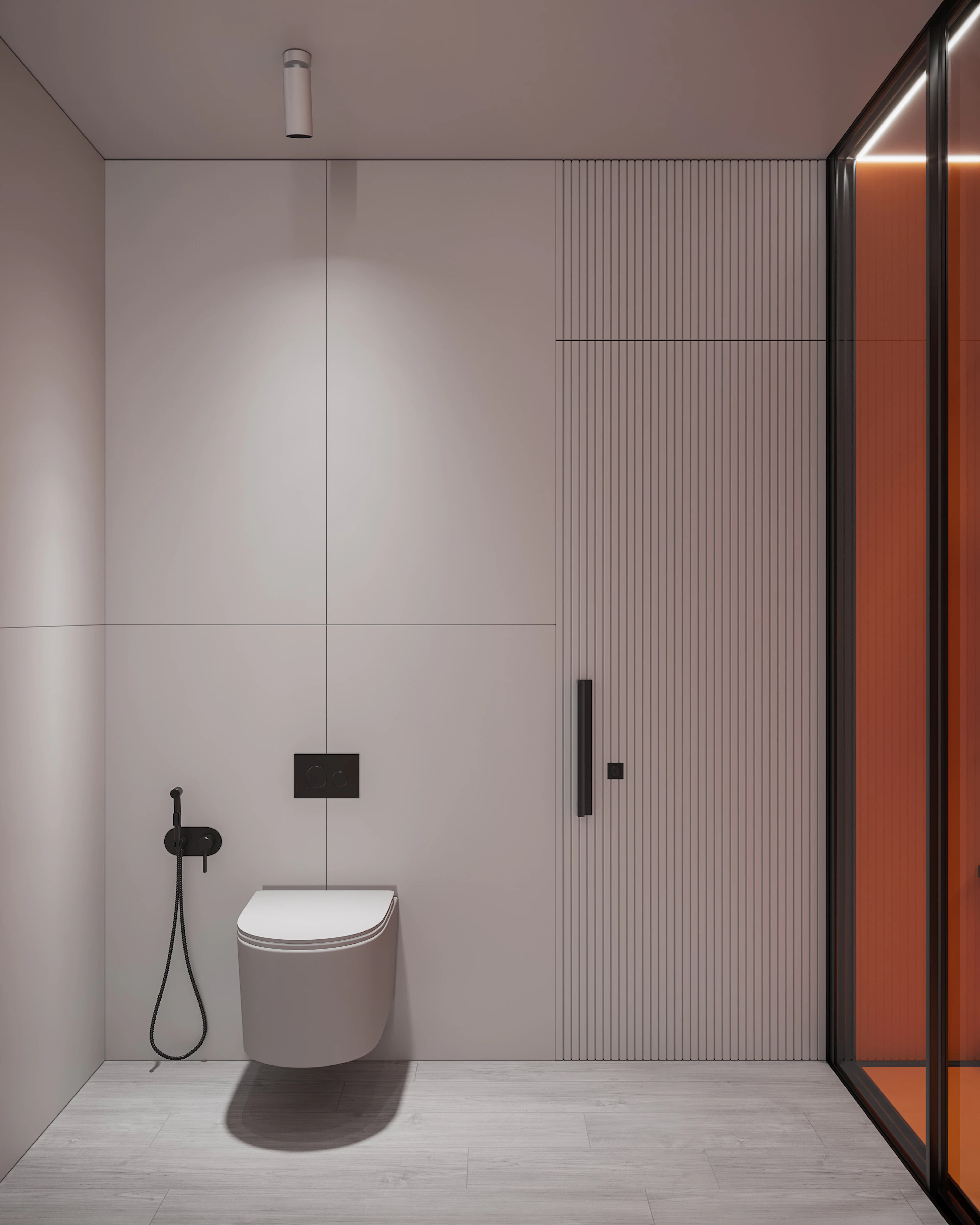 Bathroom with a toilet and a shower