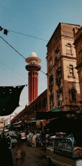 A vibrant street scene in Damascus with bustling markets and historic buildings.
