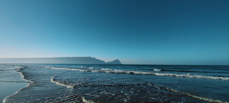 A serene ocean landscape with gentle waves.