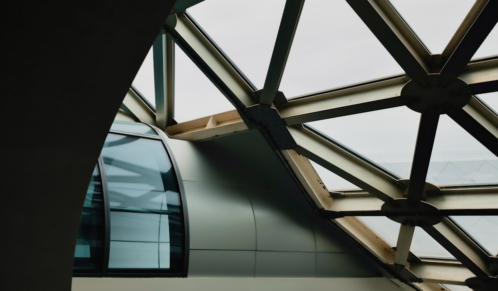 a modern looking building with a skylight in the background