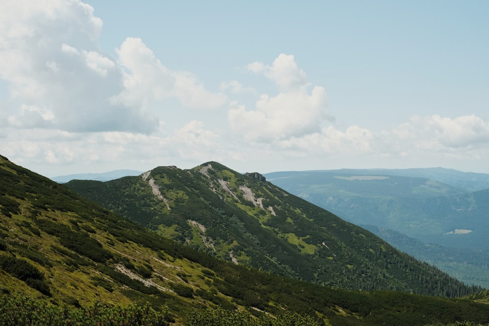 a view of a mountain range from a distance