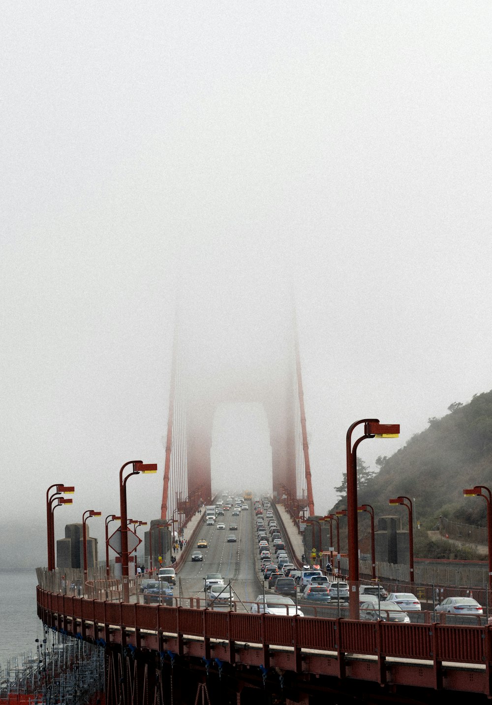 a foggy day on the golden gate bridge