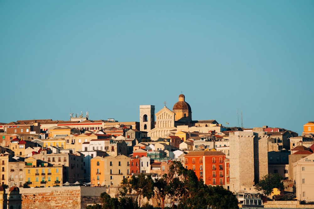 a view of a city from a hill