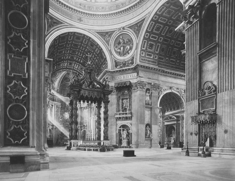 a black and white photo of a church