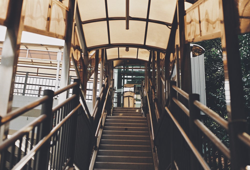 a set of stairs leading up to a building