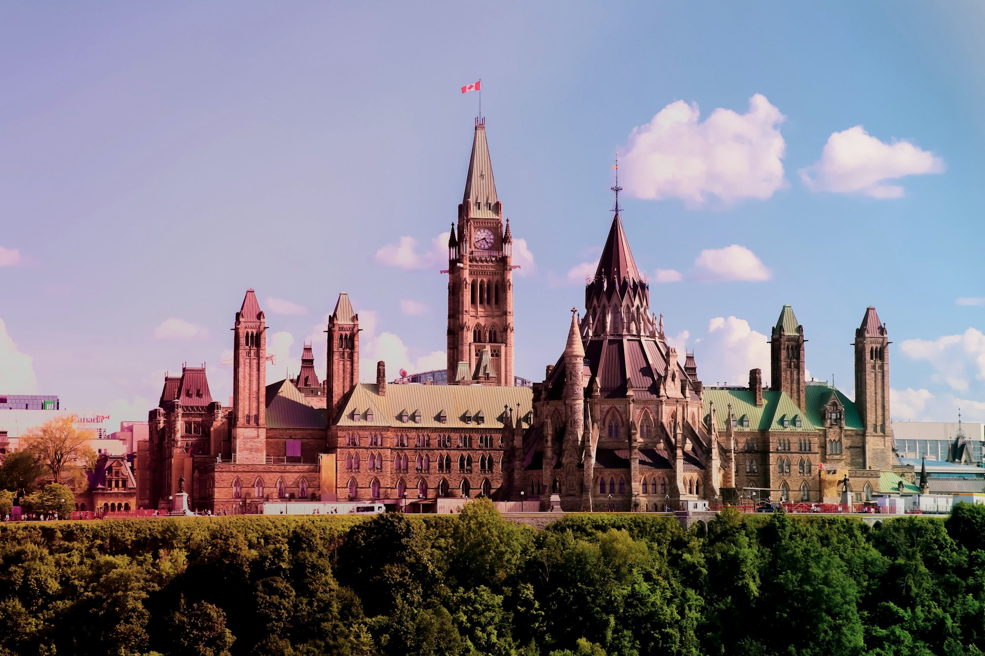 a large building with a clock tower on top of it