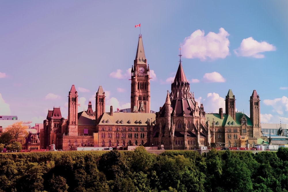 a large building with a clock tower on top of it