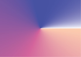 A gradient design featuring a blend of colors converging towards a central point. The top section is dominated by hues of blue transitioning into a lighter blue and white, while the bottom section transitions from a soft pink to a peach tone.