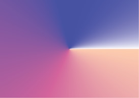 A gradient design featuring a blend of colors converging towards a central point. The top section is dominated by hues of blue transitioning into a lighter blue and white, while the bottom section transitions from a soft pink to a peach tone.