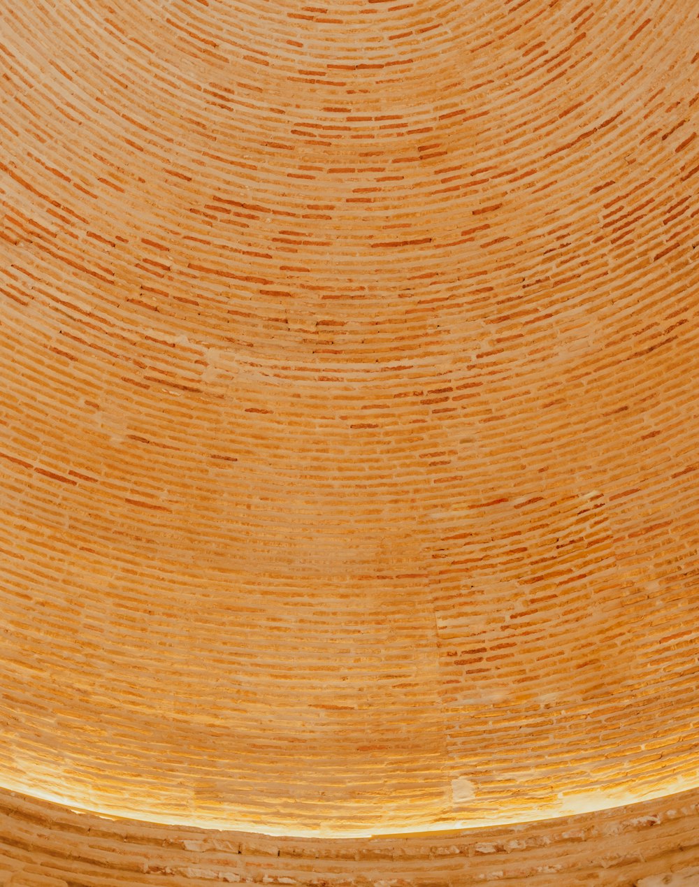 a close up view of a circular wooden structure