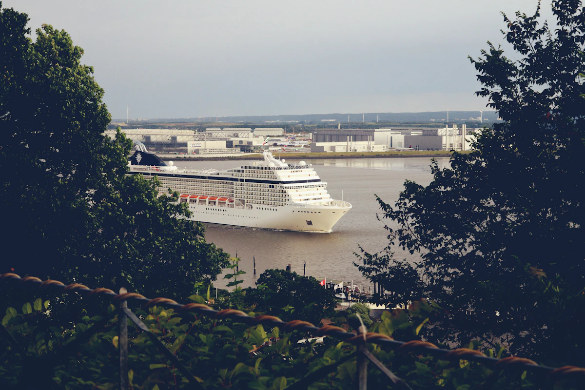 Cruise ship at sea