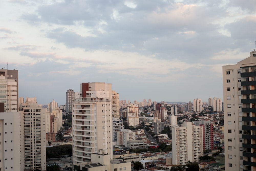 a view of a city from a high rise building