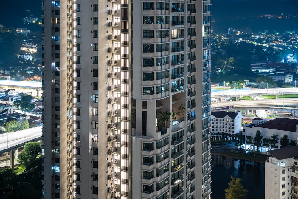 a very tall building with lots of windows