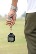 A close-up of a stopwatch measuring athletic performance.
