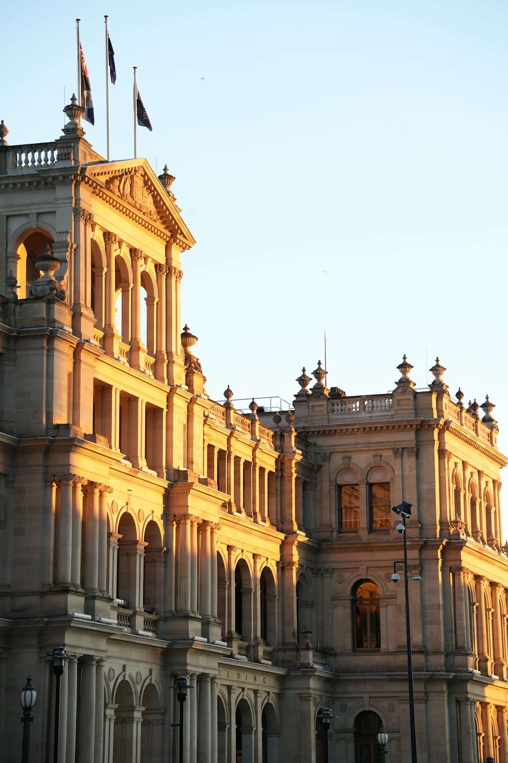 a large building with a clock on the front of it