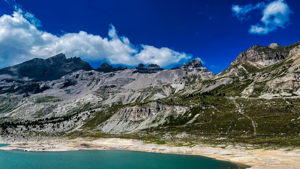 a large body of water surrounded by mountains