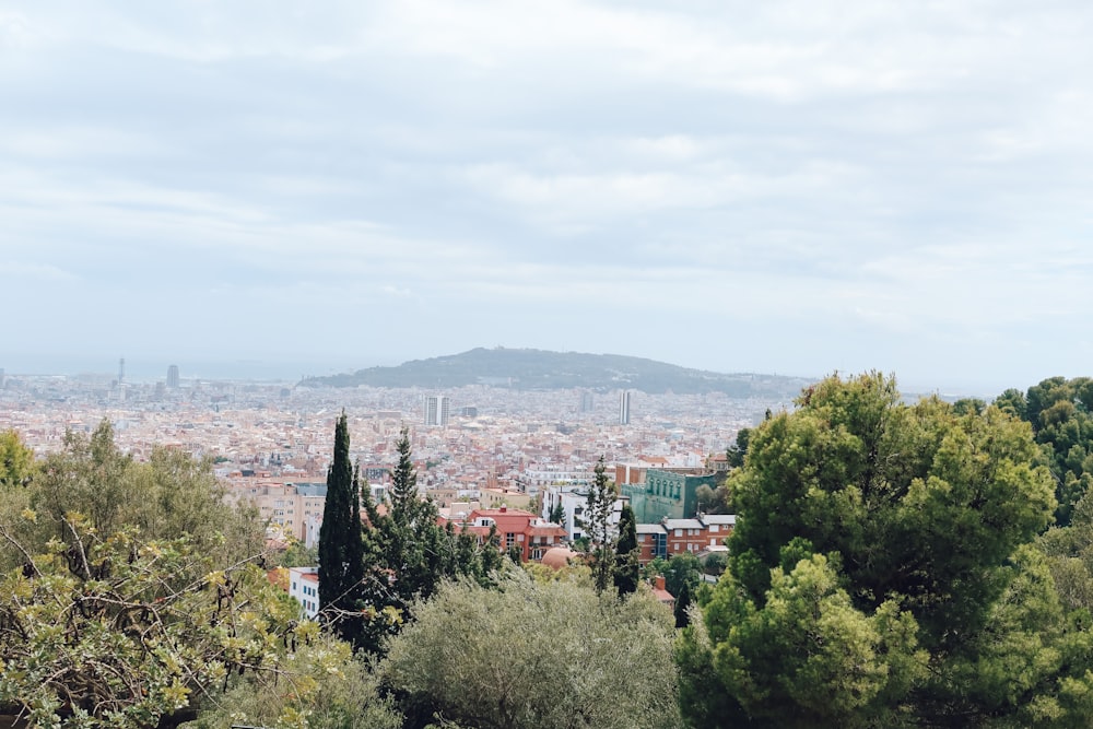 a view of a city from a hill