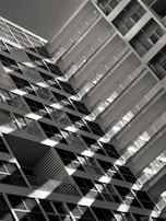 An urban architectural detail showcasing sharp lines and shadows.