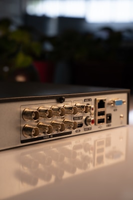 a close up of a device on a table