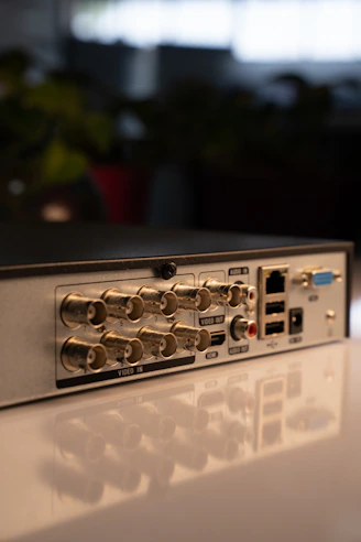 a close up of a device on a table