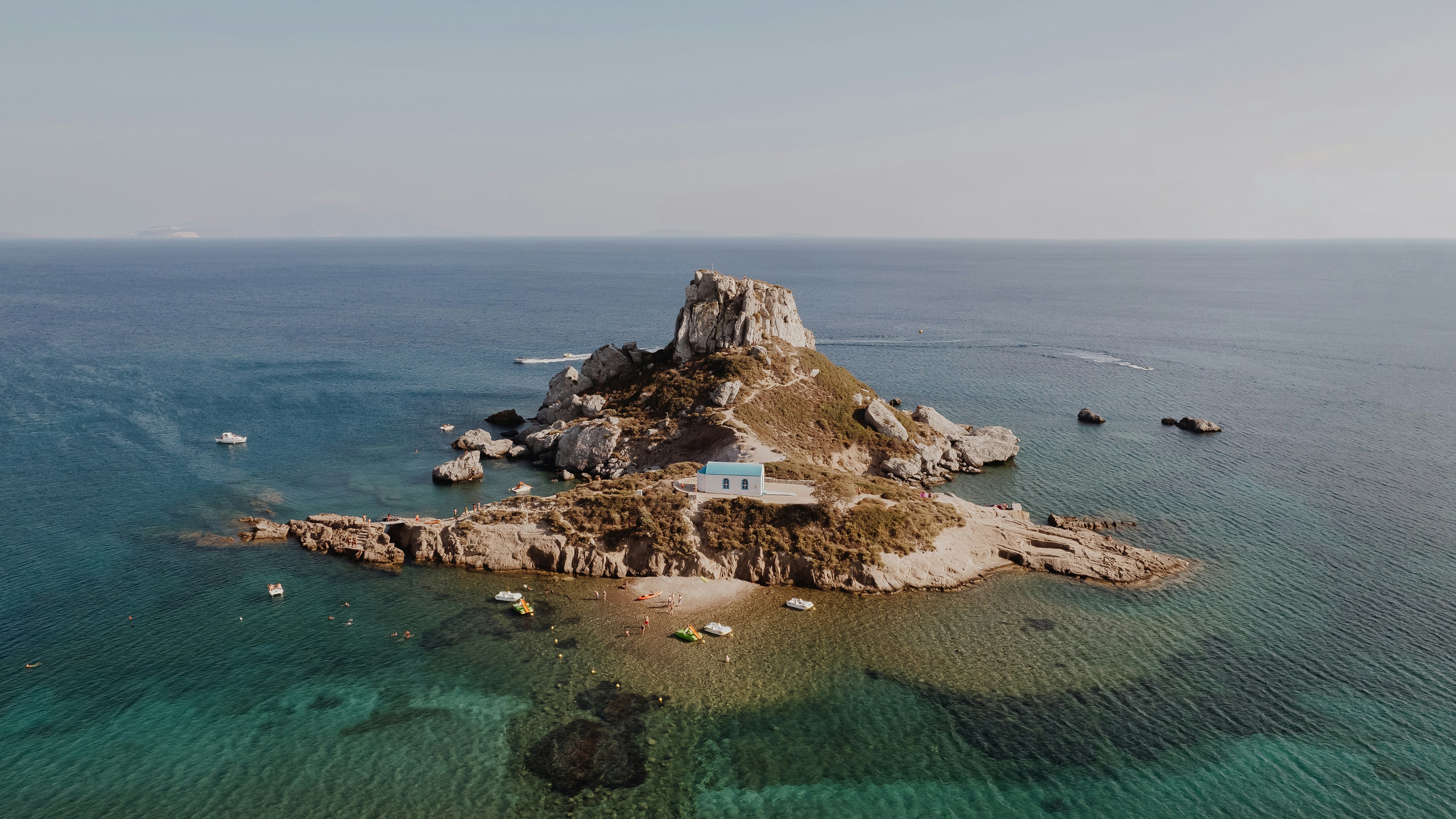 a small island in the middle of the ocean