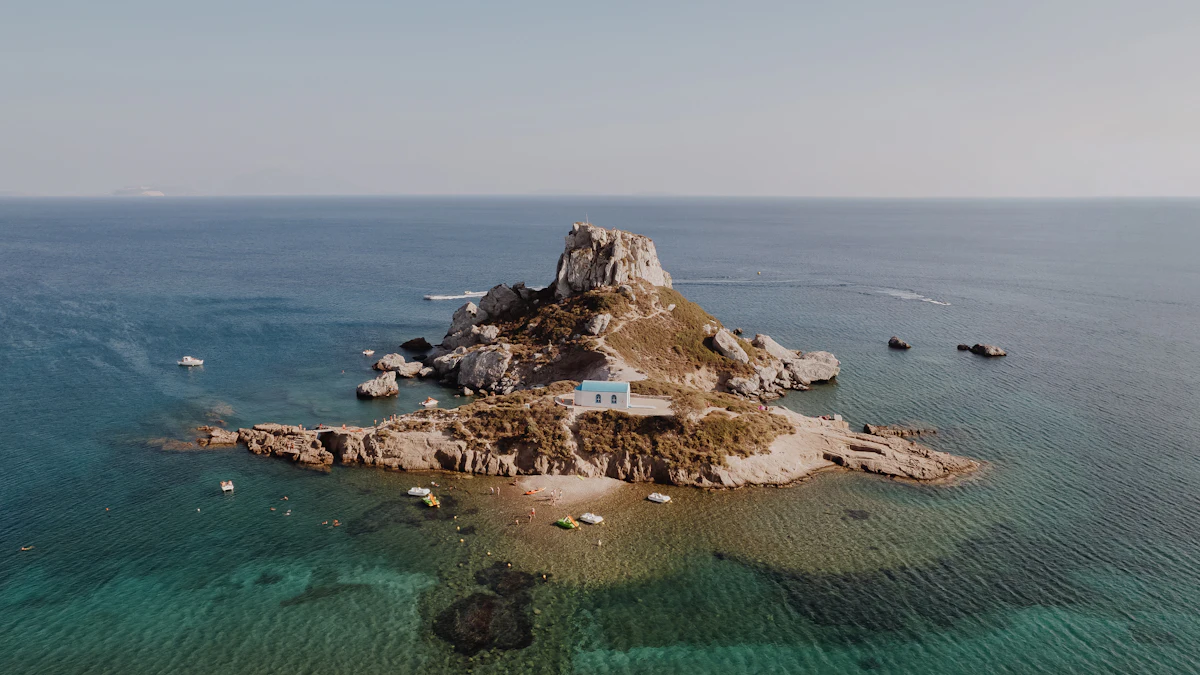 L'îlot de Kastri dans la baie de Kefalos, Kos