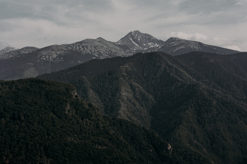 a view of a mountain range from a distance