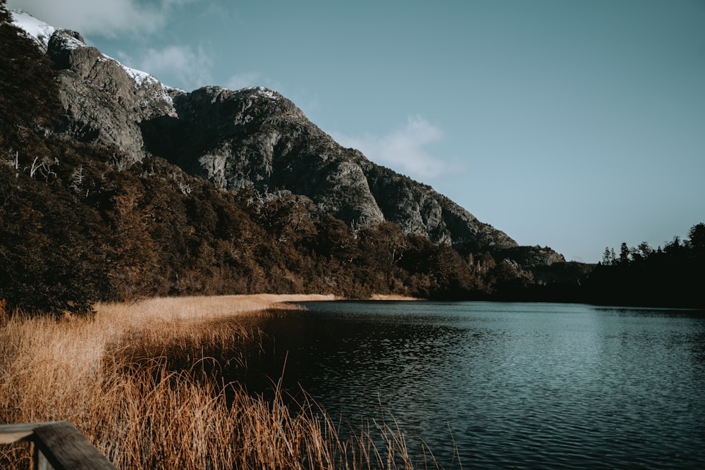 a large body of water surrounded by mountains