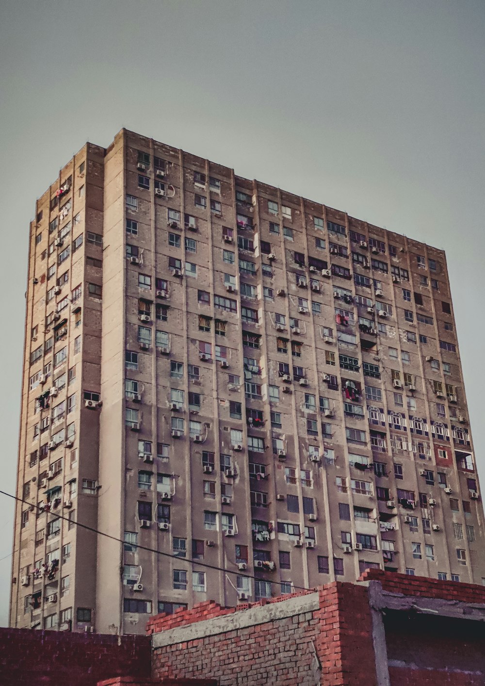 a very tall building with lots of windows