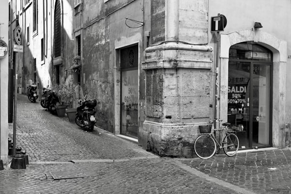 Trastevere Rome cobblestone street evening