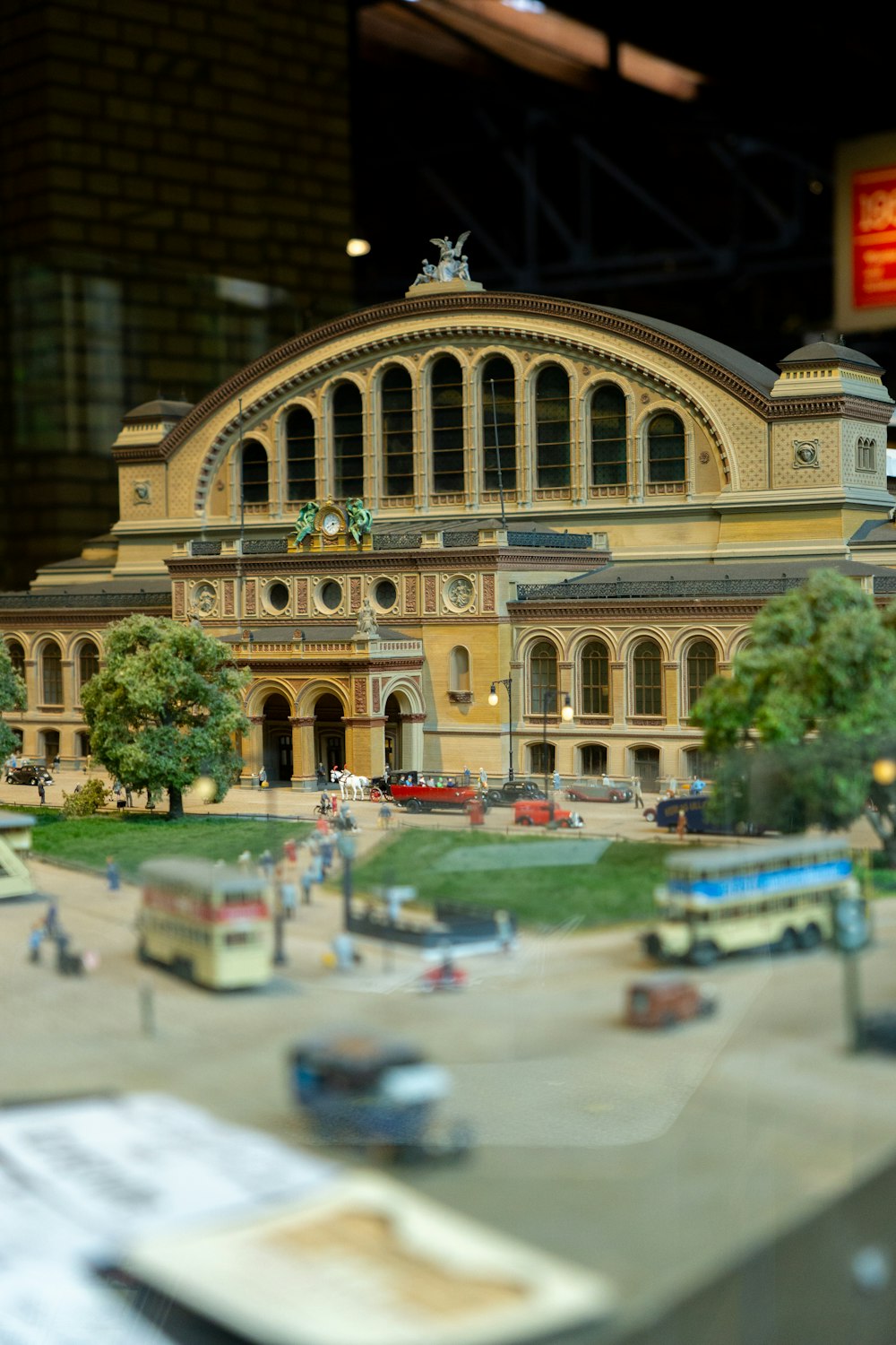 a model of a train station is shown