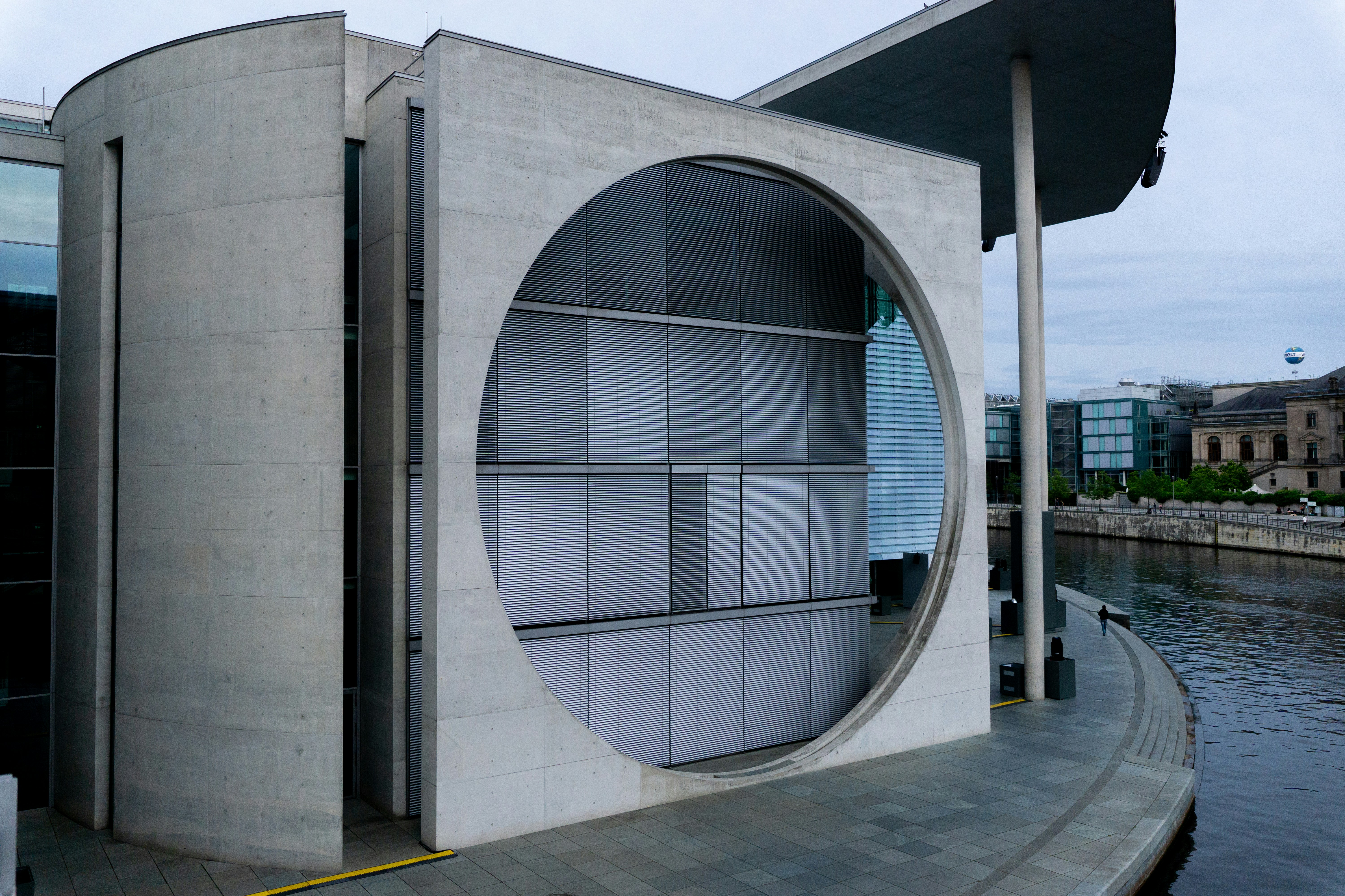 Modern police station exterior