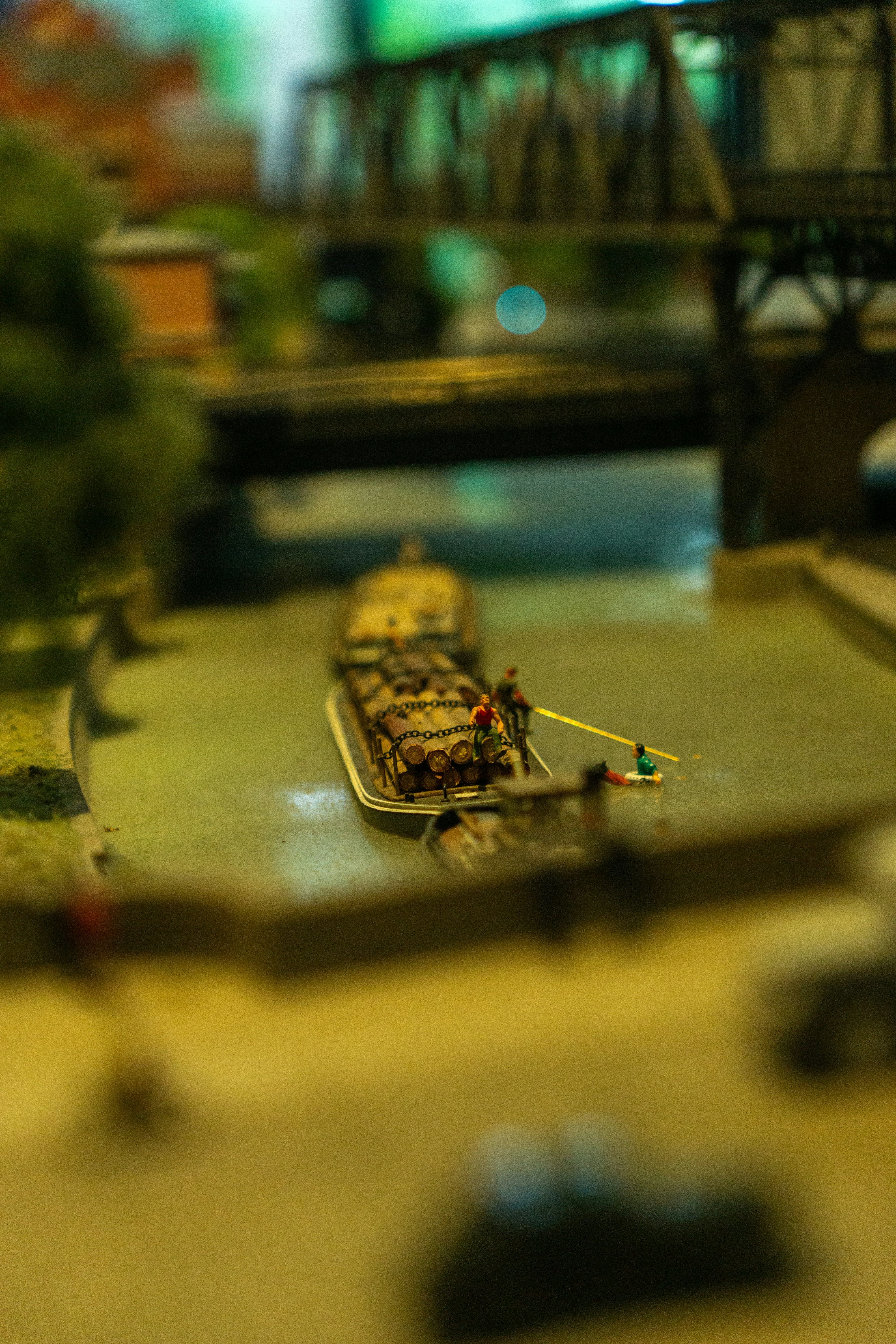 a model of a train on a train track