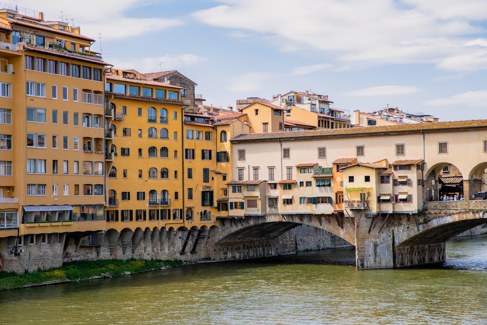 a river running through a city next to tall buildings